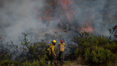 El incendio que se inició en Cuesta del Ternero sigue sin poder ser controlado y el calor no ayuda. Archivo