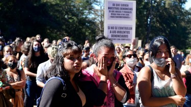 Hoy hubo una marcha ante la sede judicial en la ciudad cordillerana. Foto Alfredo Leiva.