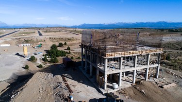 La obra del Parque Productivo de Bariloche, que se financia con el Plan Castello, tiene un importante grado de avance. Gentileza