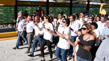 El cierre de campaña de 2019, con el entonces candidato a gobernador de la fuerza. Archivo.
