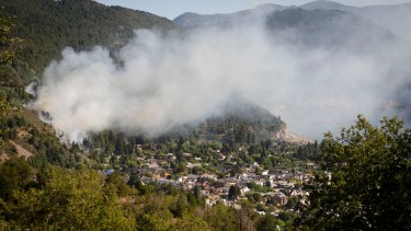 Incendio en el cerro Comandante Díaz. 
Foto Patricio Rodríguez