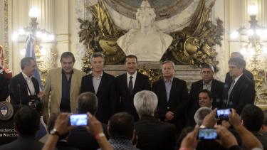 El acto que anunció la adenda de Vaca Muerta reunió a los principales actores políticos del momento en Casa Rosada. (Foto: gentileza)