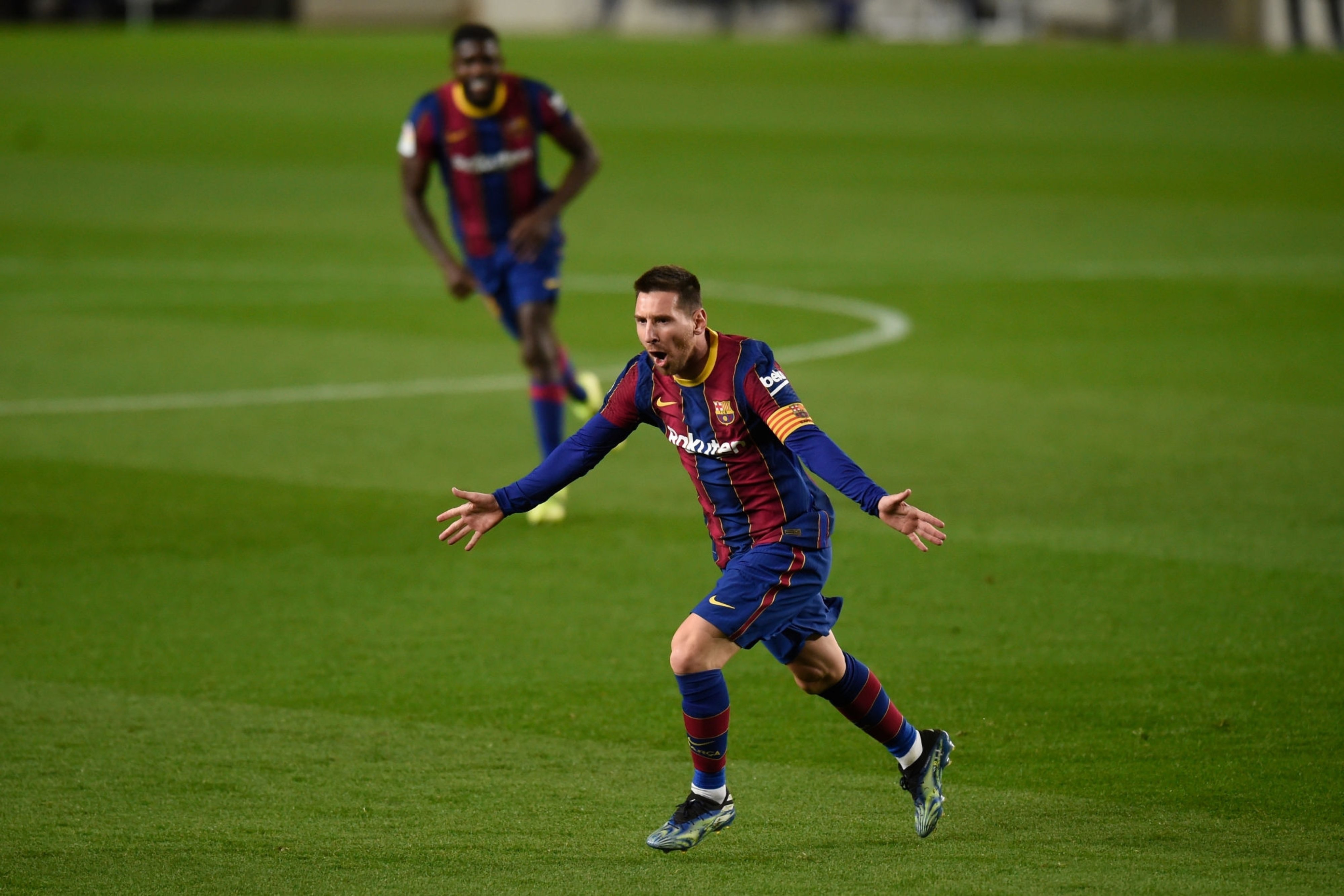 Lionel Messi y sus últimos festejos en Barcelona. Su contrato termina a mitad de año. 