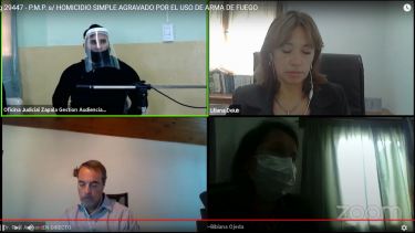 El cabo primero Pallero (arriba a la izquierda) no habló en la audiencia de hoy.