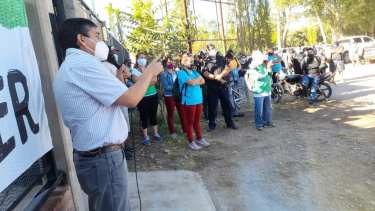 Quintriqueo participó de la asamblea de ATE en Plottier. Foto: gentileza.