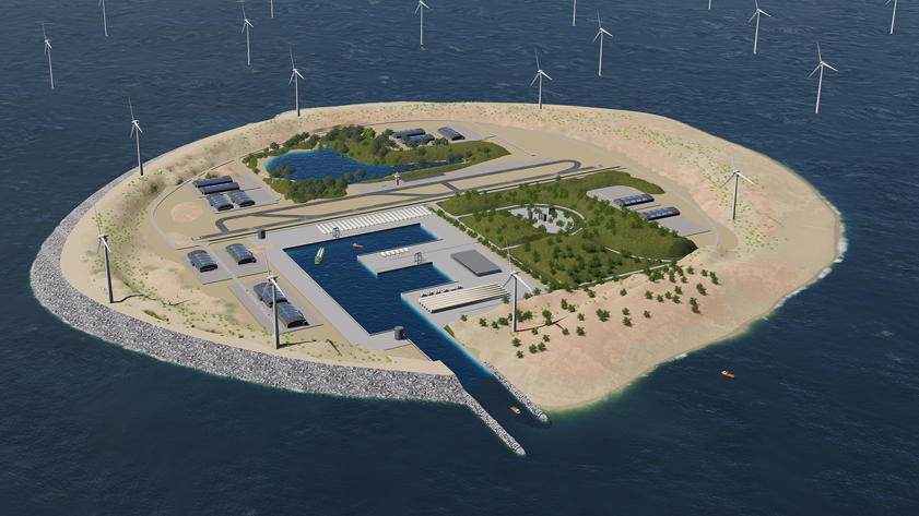 En la isla artificial que se creará como parte del proyecto eólico se podrá elaborar hidrógeno a partir de la energía del viento.
