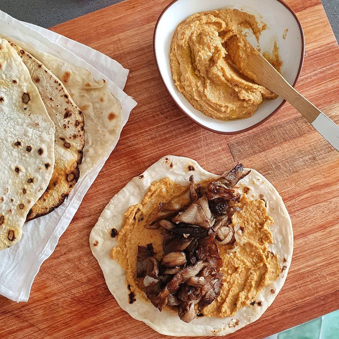 Fajitas o tacos con relleno de hongos en el menú Diario Río Negro
