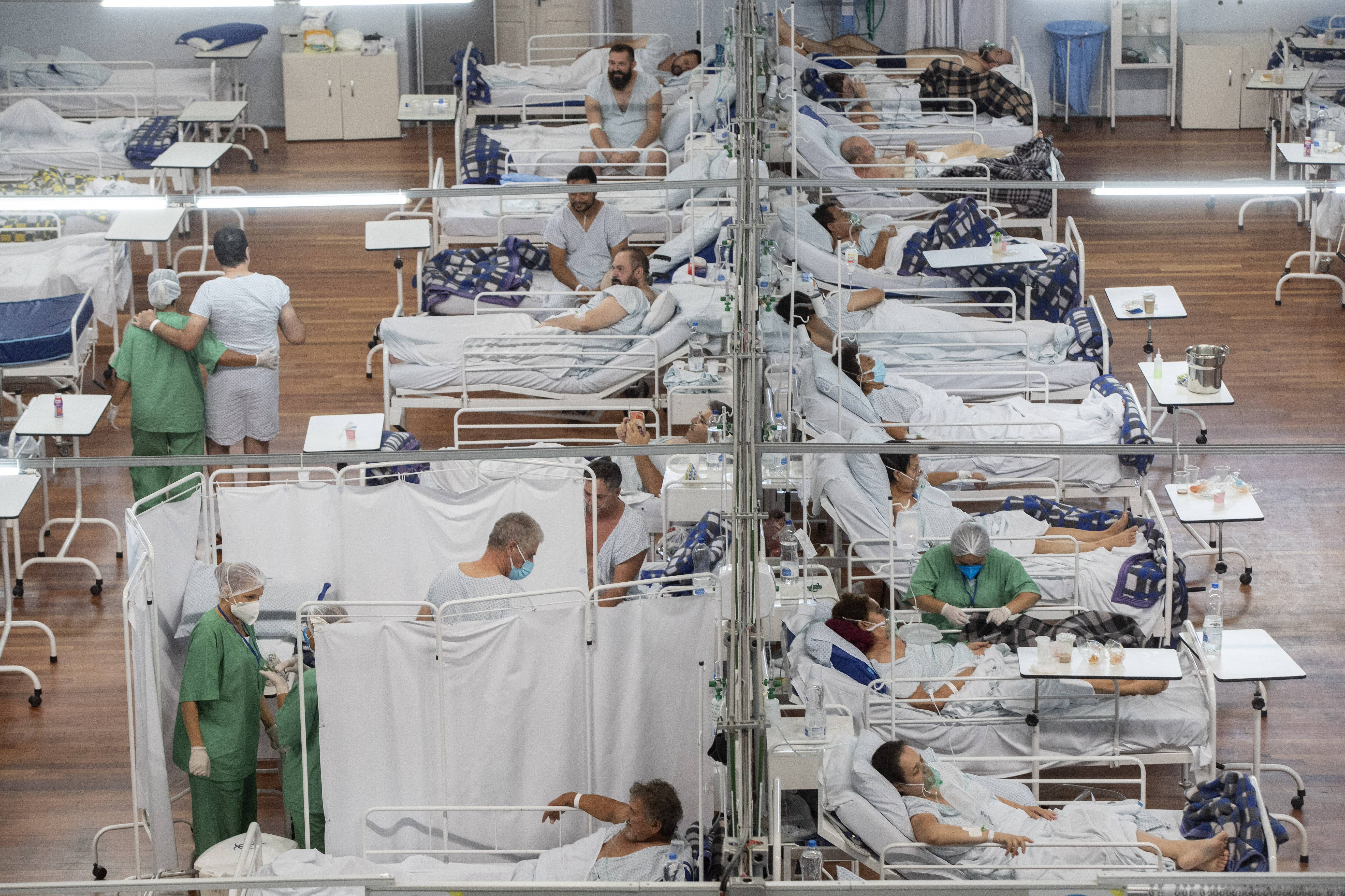 La capacidad hospitalaria de San Pablo llegó hoy al 77%. (Foto: AP)