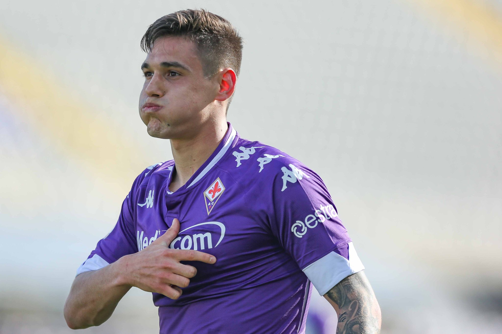 El ex River metió su primer gol con la camiseta de Fiorentina.