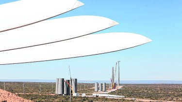 El parque eólico Vientos Neuquinos I,  un proyecto de la ADI-NQN que financió y desarrolló AES, quedó operativo a mediados de 2020. Foto: César Izza