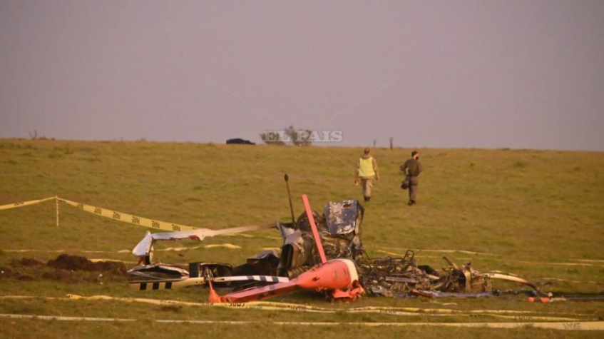 Un helicóptero con vacunas se accidentó en Uruguay. Foto: gentileza El País 