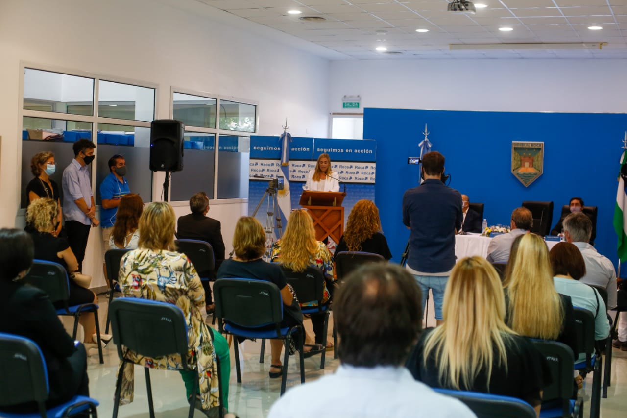 Soria expuso el proyecto de ordenanza que busca incentivar a que nuevas empresas se radiquen en el Parque Industrial II, en Roca. Foto Archivo