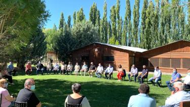 La conducción de Juntos, el sábado. La gobernadora valoró el rol de intendentes y legisladores.
