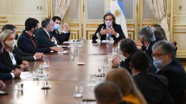 La reunión con los dirigentes rionegrinos del oficialismo nacional se hizo en el Salón Sur de Casa Rosada.