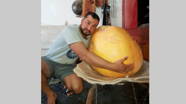 El zapallo pesaba 88 kilos. Foto: Gentileza