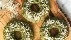 Bagels integrales de espinaca