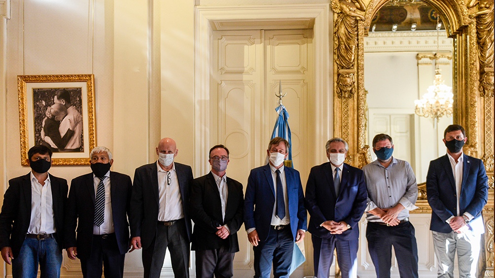 Los intendentes de la Comarca Andina se reunieron con el presidente Alberto Fernández. Fuente Télam