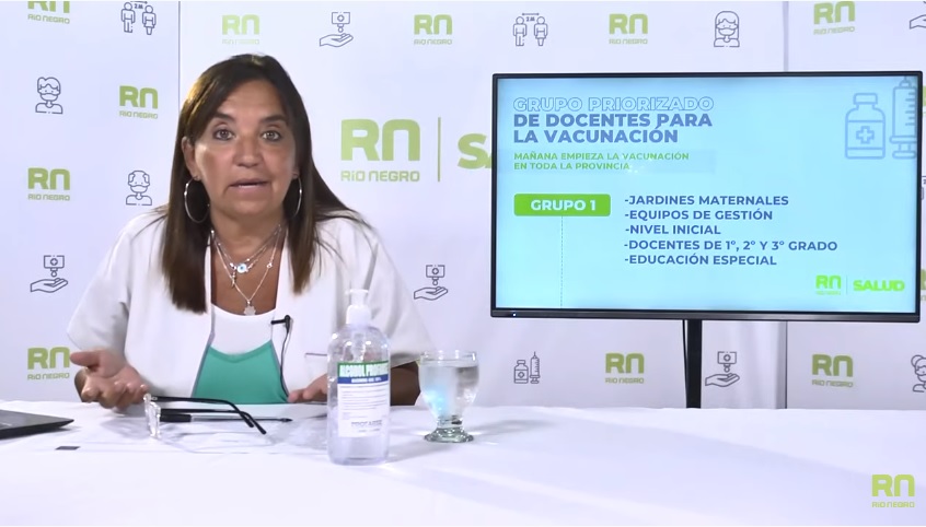 La secretaria Políticas Públicas de Río Negro, Mercedes Iberó, brindó detalles acerca de la vacunación a docentes con la llegada de la vacuna Sinopharm.