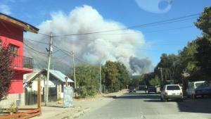 Evacúan familias por un nuevo incendio forestal cerca de El Bolsón