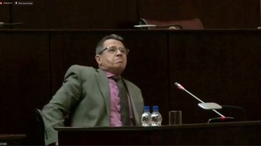 El fiscal jefe Terán, durante el jury en su contra. (Archivo)