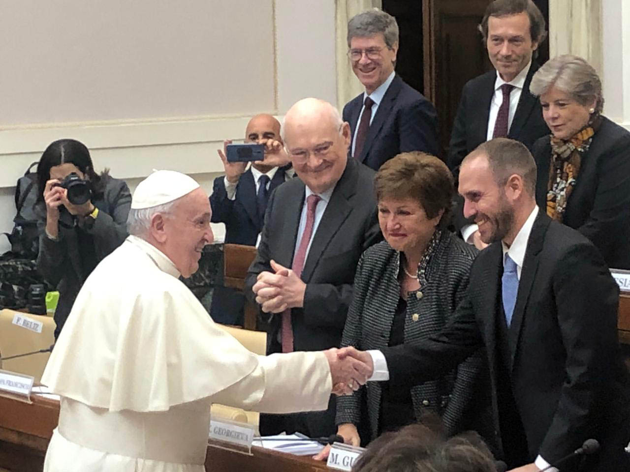 Martín Guzmán se reunió 45 minutos con el papa Francisco en el Vaticano. Foto archivo. 