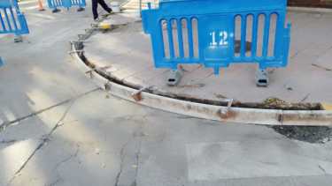 En la esquina de Belgrano y Tucumán se completaron nueve metros de cordón.