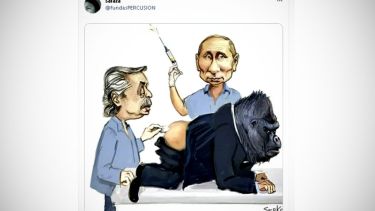 La caricatura fue retuiteada por el presidente. 