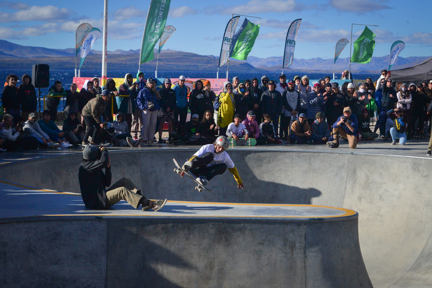 Unos 125 participantes de todo el país se sumaron este fin de semana al skate park de Bariloche. Foto: Marcelo Martínez