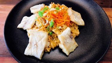 «Cala» Calabrese se luce con este risotto con pescado frito