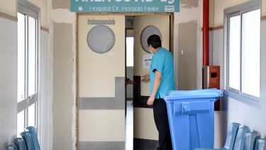 La cala covid del hospital Heller. Foto: Florencia Salto