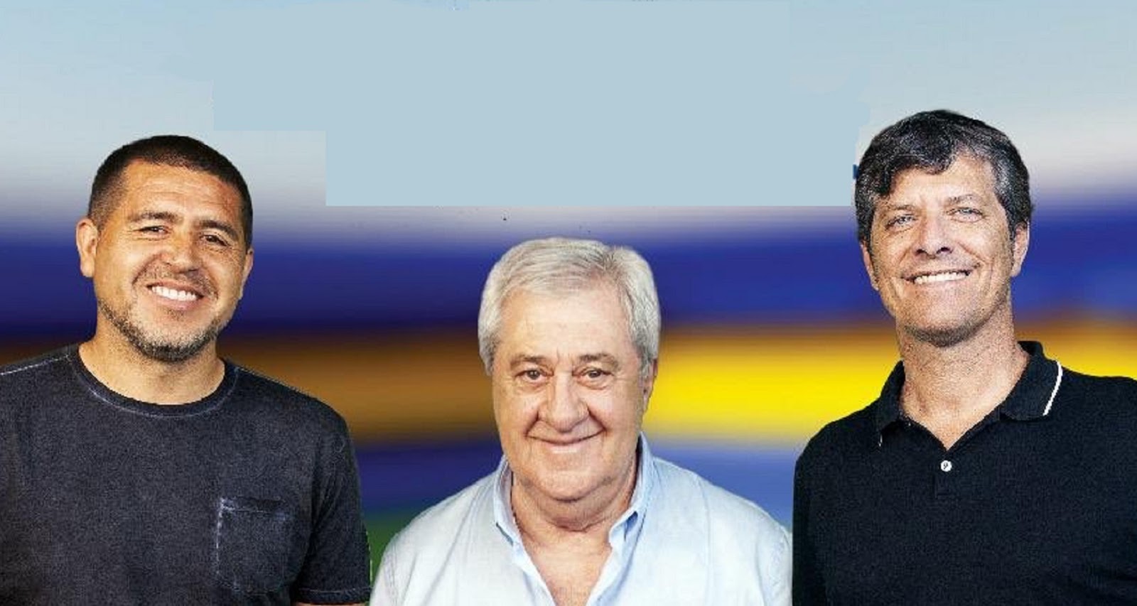 Riquelme, Ameal y Pergolini en tiempos de campaña, cuando todo era armonía en Boca.  