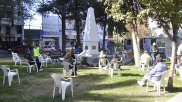 El trailer DetectAr en el centro de Neuquén. Foto: Yamil Regules