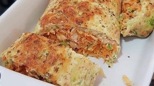 Mirá que tentador este rollo de zucchini y zanahoria