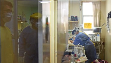 La sala covid del hospital castro Rendón.  Foto: Florencia Salto