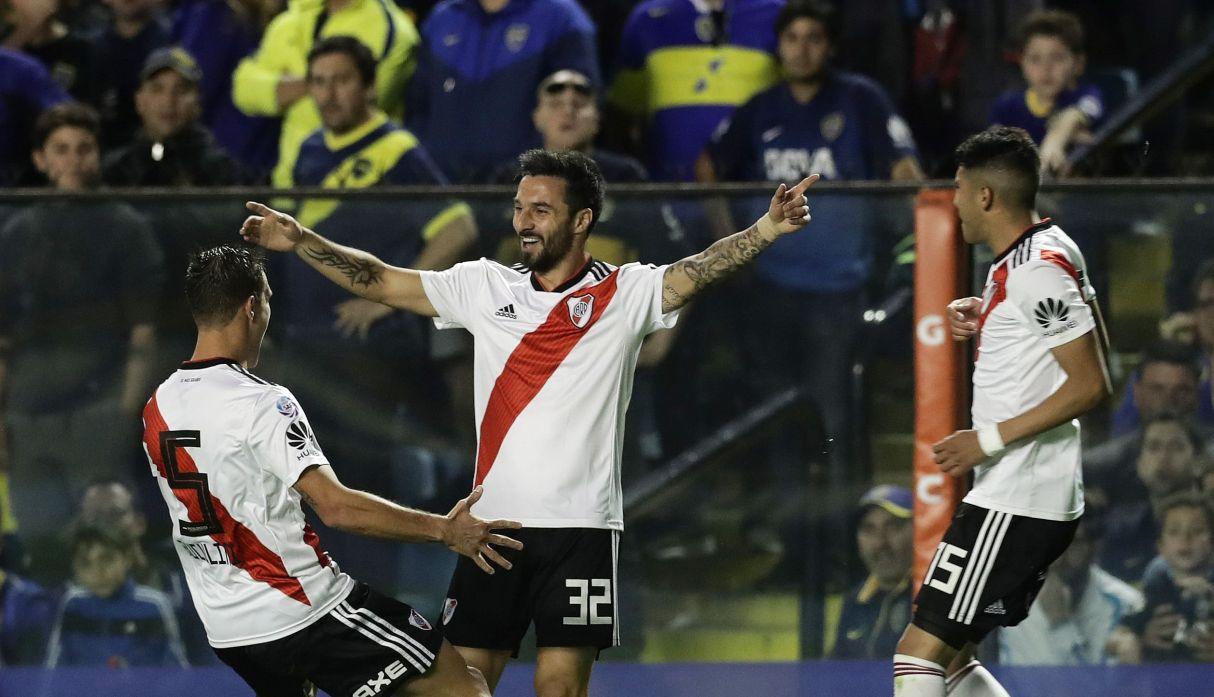 Scocco marcó en la última victoria de River en la Bombonera.