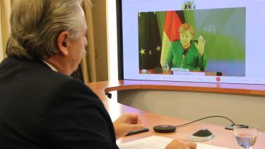 La semana pasada Alberto Fernández se reunió con Angela Merkel de forma virtual. 