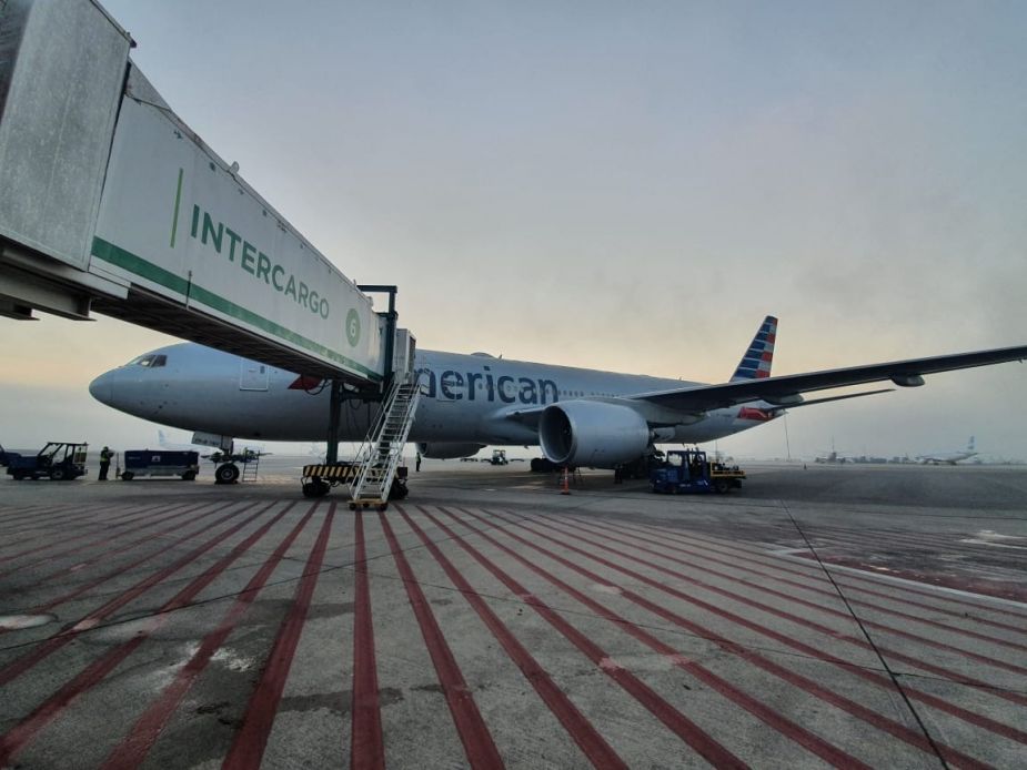 El vuelo era de American Airlines, que llegó esta mañana a Ezeiza.-