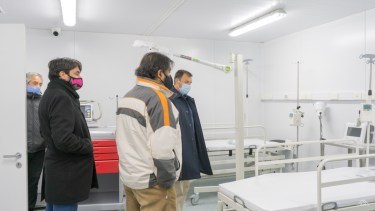 El hospital modular de San Martín de los Andes será un centro de testeos y consultas de coronavirus. (Gentileza)