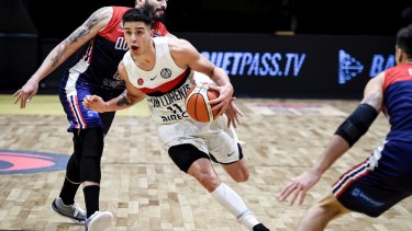José Vildoza la rompió para San Lorenzo en la final de la Liga ante Quimsa. Foto: prensa LNB