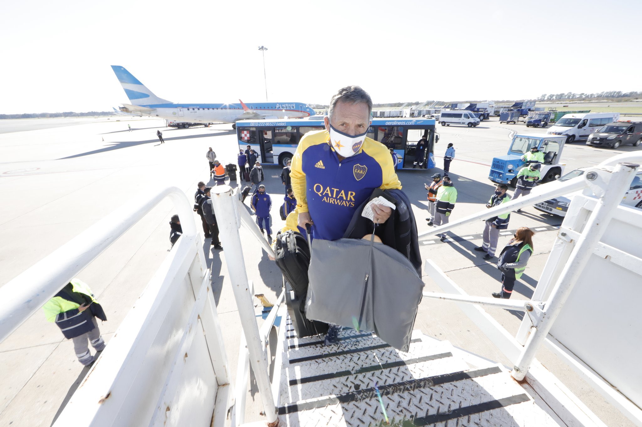 Boca llegó ayer a San Juan y Miguel Russo ya tiene el equipo definido. Foto: prensa Boca 