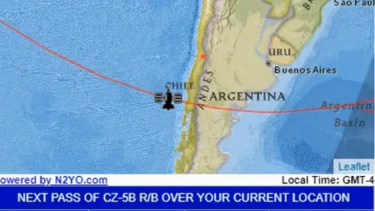 La trayectoria que se estimó para el cohete chino da cuenta de que pasará sobre Vaca Muerta.