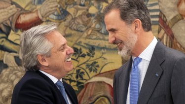 En su discurso con el presidente español, Fernández se declaró "europeísta". (Archivo).-