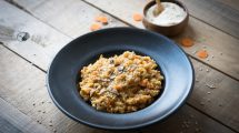 Imagen de Audio receta de risotto de arroz yamaní dorado con girgolas por María Laura DiFabio