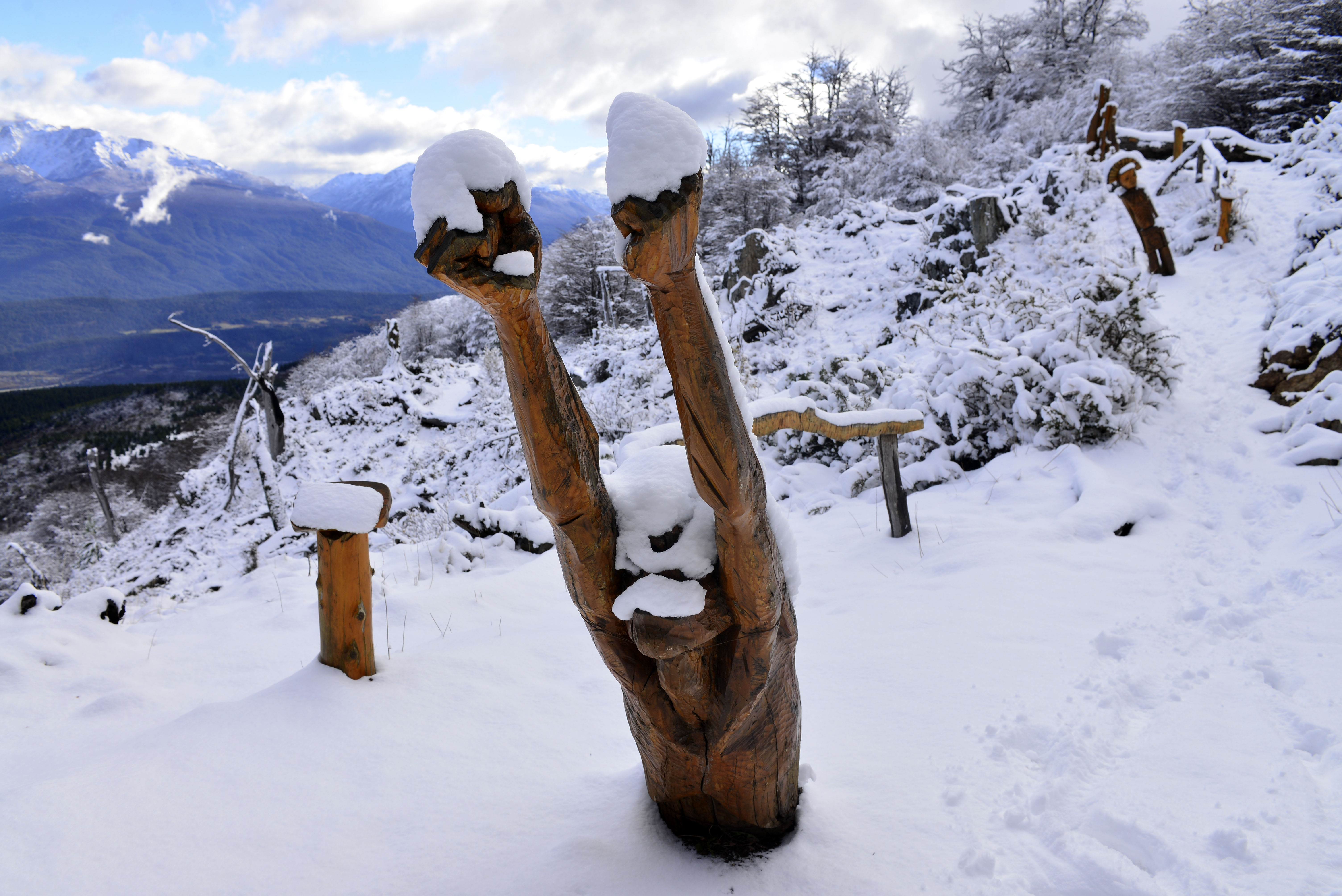 A redescubrir el Bosque Tallado con nieve en El Bolsón Diario Río Negro