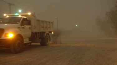En Jacobacci la ceniza en suspensión todavía se puede respirar cuando sopla el viento.