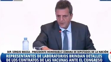 Massa convocó a los laboratorios el miércoles pasado para la exposición que se organizó hoy. (Captura).-