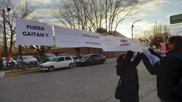 Esta mañana hubo una manifestación del PO en contra de la designación de Gaitán. (Gentileza).-