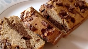 Budín marmolado de banana