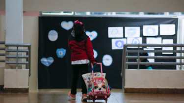 Los alumnos volvieron a las aulas esta mañana. (foto: Juan Thomes)