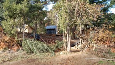 La toma El Acampe se desarrolla en un terreno del Instituto de Seguridad Social en Villa La Angostura. (gentileza Diario Andino)